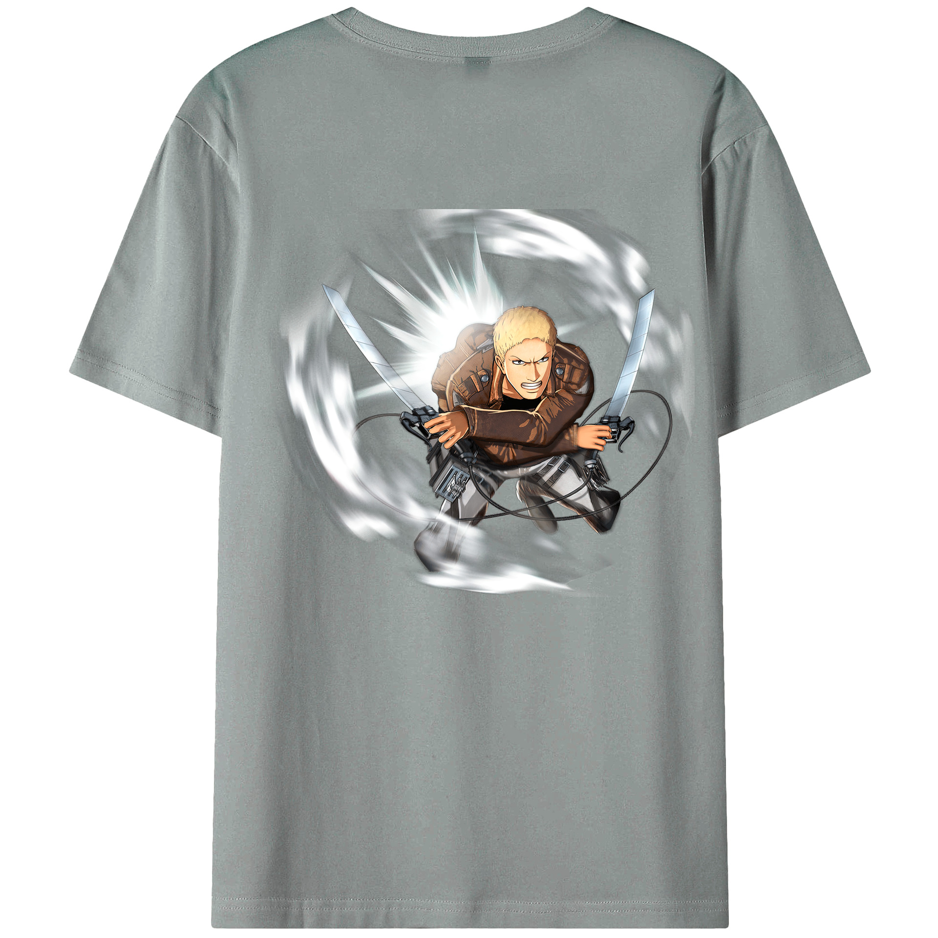 （画像用） 進撃の巨人 ライナー・ブラウン Attack on Titan Reiner Braun 綿100％ メンズ半袖Tシャツ（バックプリント） 通気性